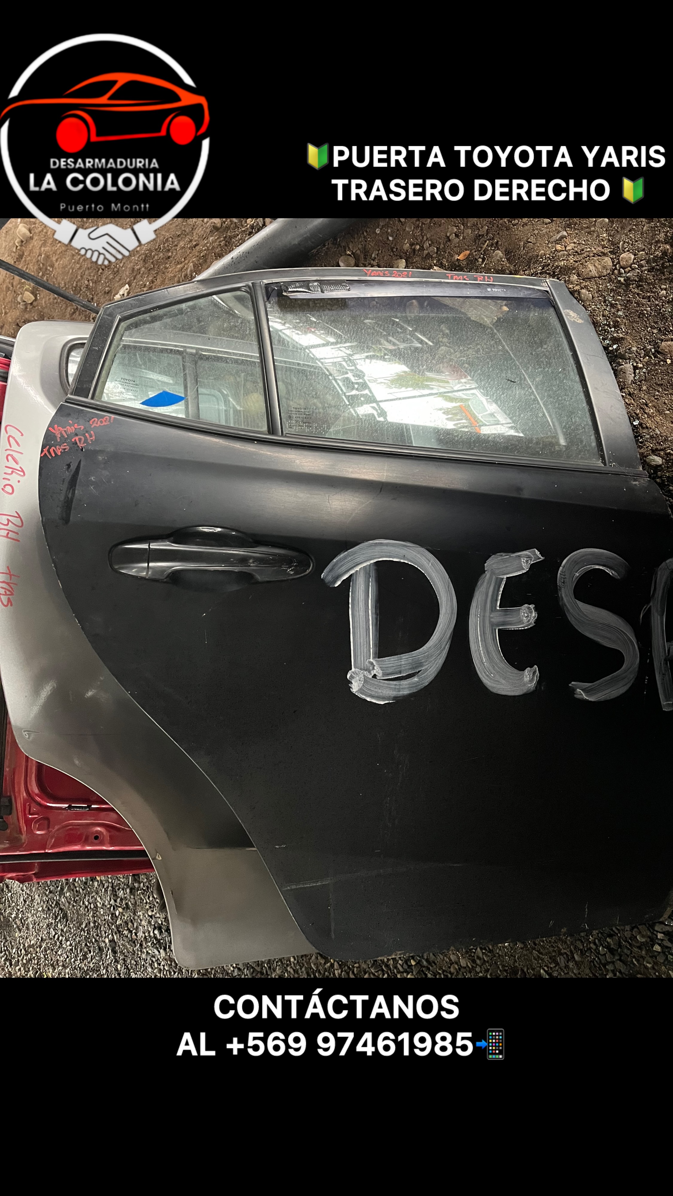 Puerta toyota yaris trasero derecho