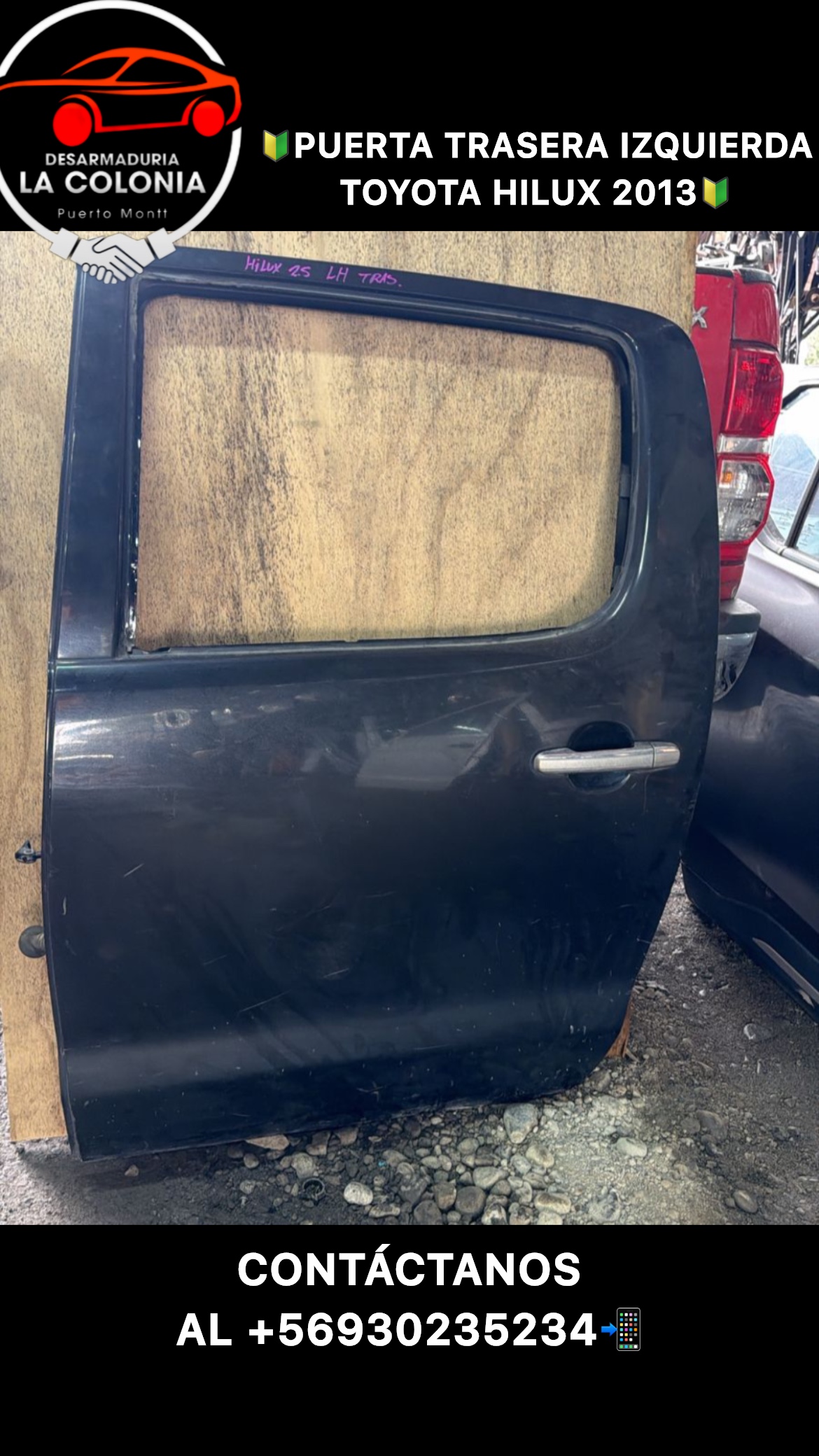 Puerta trasera izquierda totoya hilux 2013