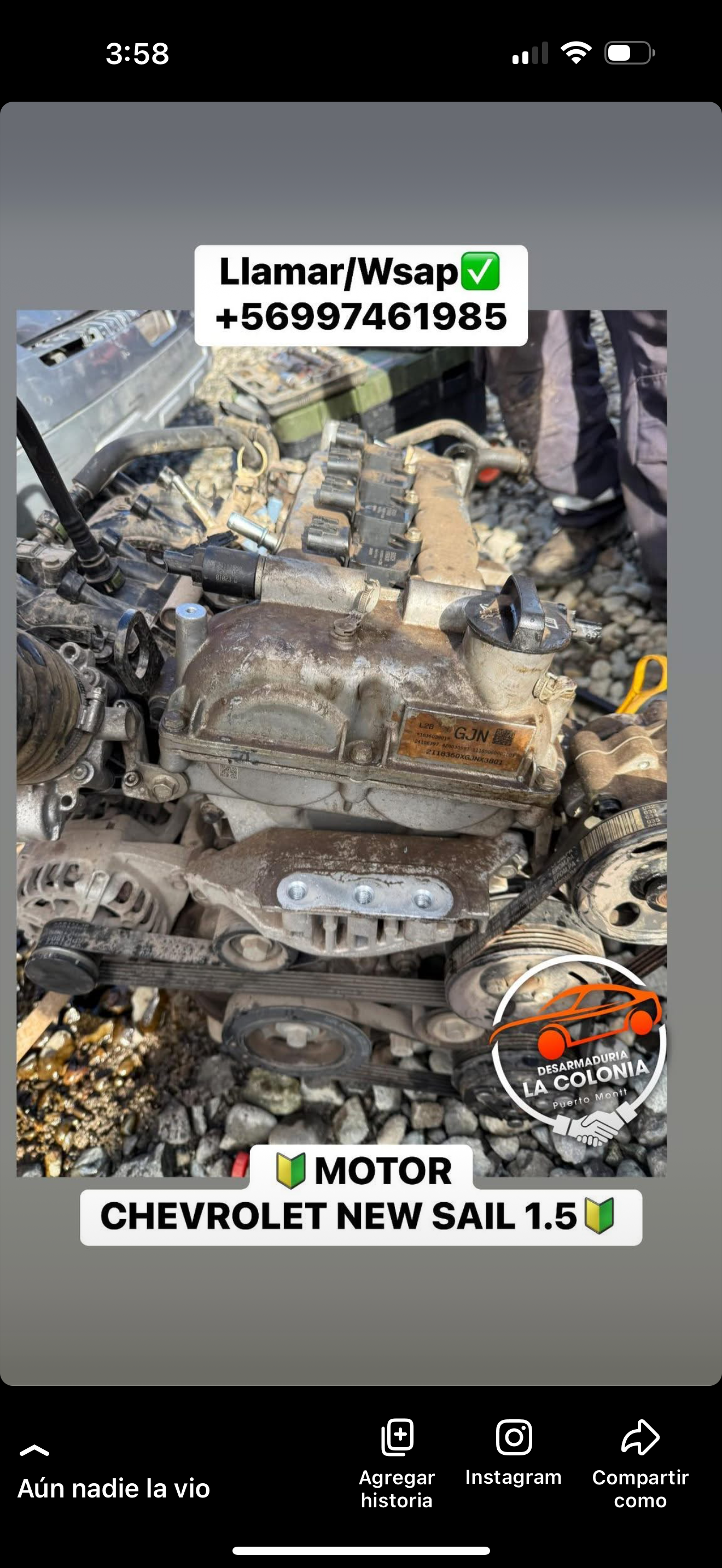 MOTOR CHEVROLET NEW SAIL 1.5